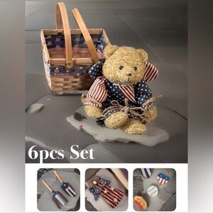 Vintage Americana Primitive 6pcs Themed Home Decor Set EUC